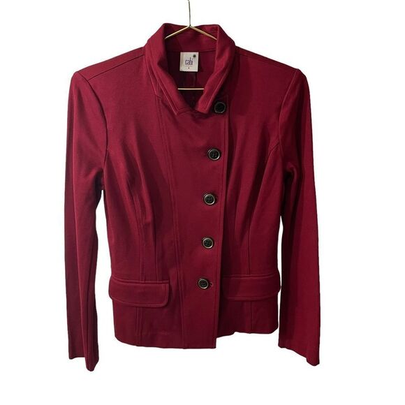 CAbi 3175 Rhubarb Red Outing Blazer Ponte Knit size 4 - Picture 3 of 10